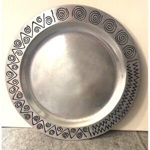 Wilton & Co. Vintage Armetale Reggae Pattern Round 14.5" Platter   # 3302